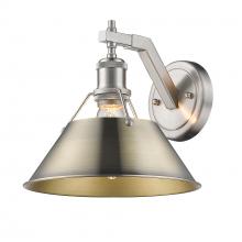  3306-1W PW-AB - Orwell 1-Light Wall Sconce in Pewter with Aged Brass